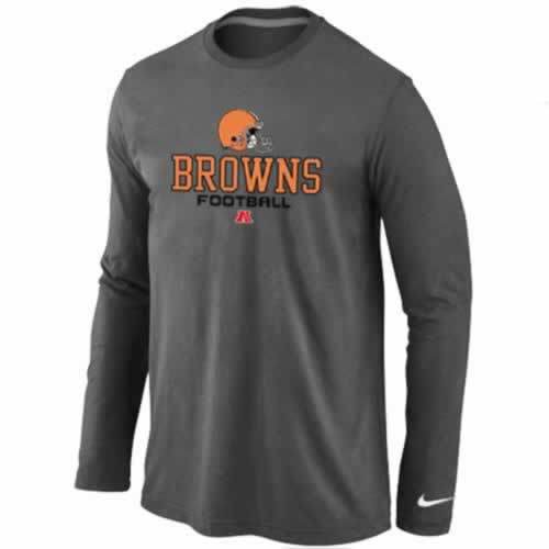 Nike Cleveland Browns dark grey Critical Victory Long Sleeve NFL T-Shirt Cheap