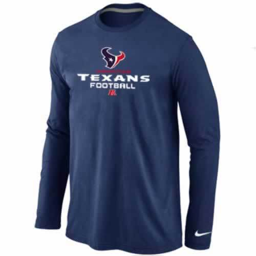 Nike Houston Texans dark blue Critical Victory Long Sleeve NFL T-Shirt Cheap