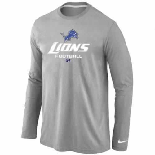NIKE Detroit Lions light grey Critical Victory Long Sleeve NFL T-Shirt Cheap