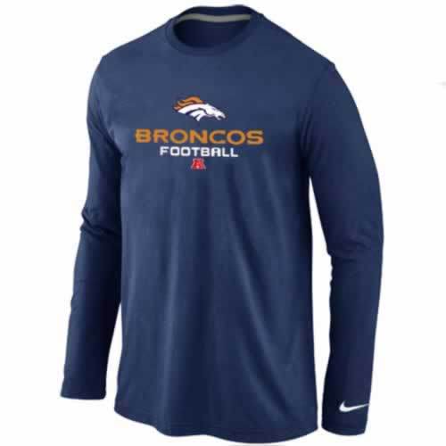 NIKE Denver Broncos dark blue Critical Victory Long Sleeve NFL T-Shirt Cheap