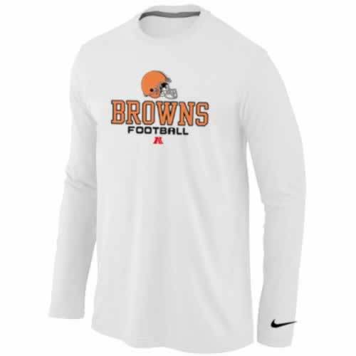 Nike Cleveland Browns white Critical Victory Long Sleeve NFL T-Shirt Cheap