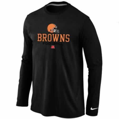Nike Cleveland Browns black Critical Victory Long Sleeve NFL T-Shirt Cheap
