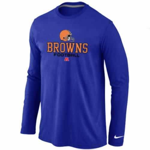 Nike Cleveland Browns blue Critical Victory Long Sleeve NFL T-Shirt Cheap