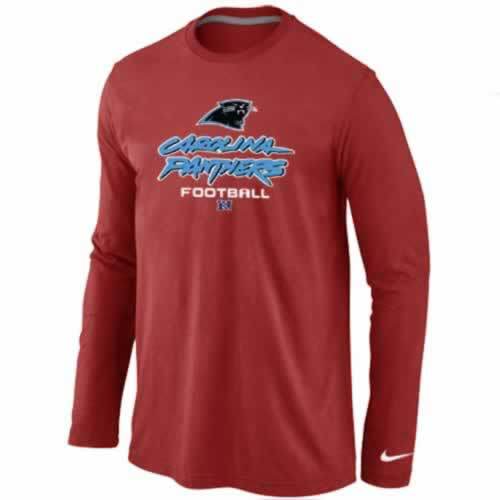 Nike Carolina Panthers red Critical Victory Long Sleeve NFL T-Shirt Cheap