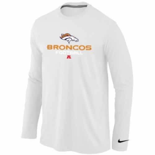 NIKE Denver Broncos white Critical Victory Long Sleeve NFL T-Shirt Cheap