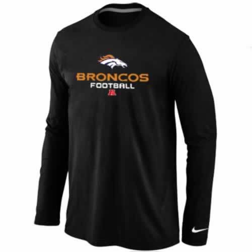 NIKE Denver Broncos black Critical Victory Long Sleeve NFL T-Shirt Cheap