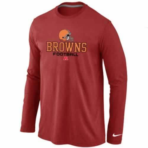 Nike Cleveland Browns red Critical Victory Long Sleeve NFL T-Shirt Cheap