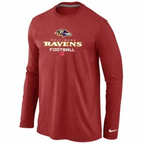 NIKE Baltimore Ravens red Critical Victory Long Sleeve NFL T-Shirt Cheap