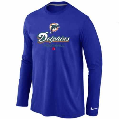 NIKE Miami Dolphins blue Critical Victory Long Sleeve NFL T-Shirt Cheap