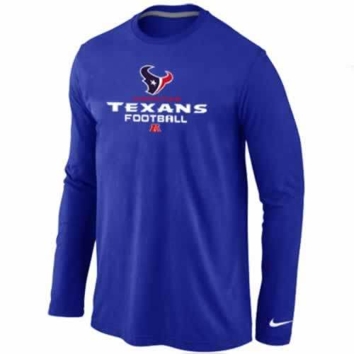 Nike Houston Texans blue Critical Victory Long Sleeve NFL T-Shirt Cheap