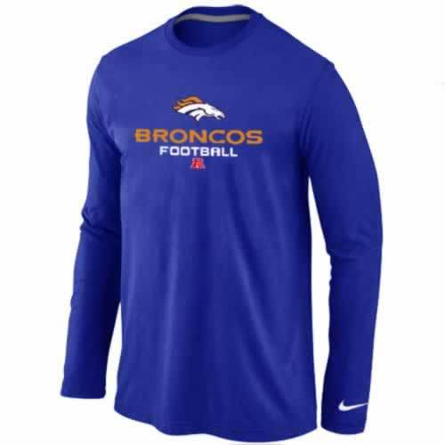 NIKE Denver Broncos blue Critical Victory Long Sleeve NFL T-Shirt Cheap