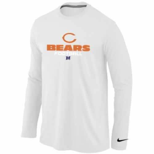 NIKE Chicago Bears white Critical Victory Long Sleeve NFL T-Shirt Cheap