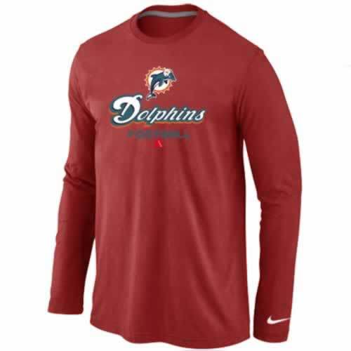 NIKE Miami Dolphins red Critical Victory Long Sleeve NFL T-Shirt Cheap
