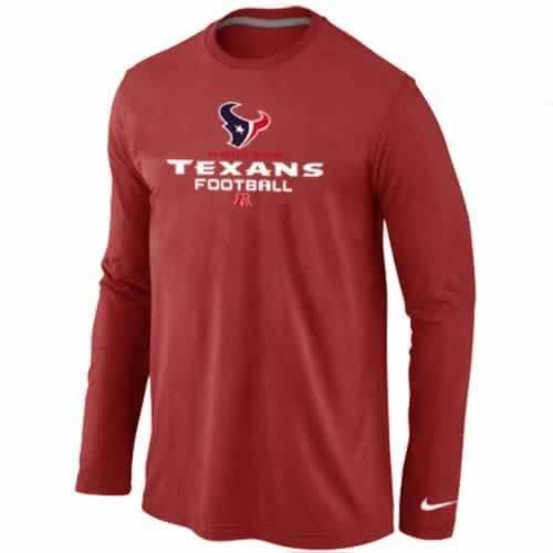 Nike Houston Texans red Critical Victory Long Sleeve NFL T-Shirt Cheap