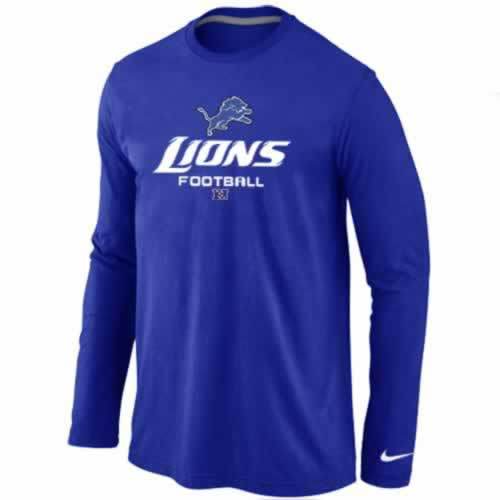 NIKE Detroit Lions blue Critical Victory Long Sleeve NFL T-Shirt Cheap