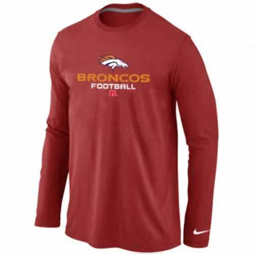 NIKE Denver Broncos red Critical Victory Long Sleeve NFL T-Shirt Cheap