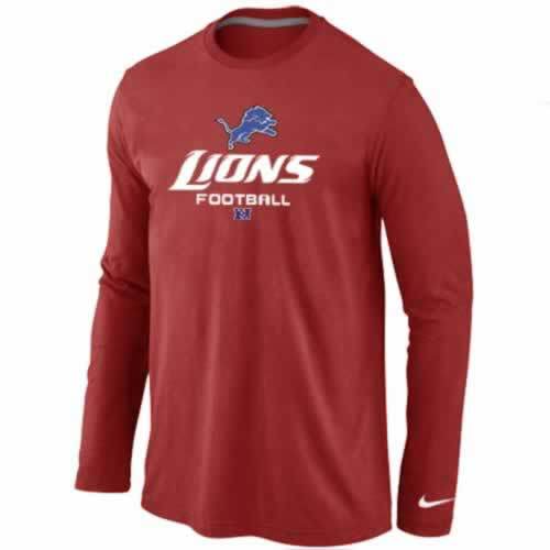 NIKE Detroit Lions red Critical Victory Long Sleeve NFL T-Shirt Cheap