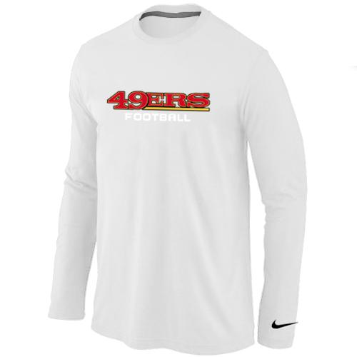 Nike San Francisco 49ers Authentic font Long Sleeve T-Shirt Black White Cheap