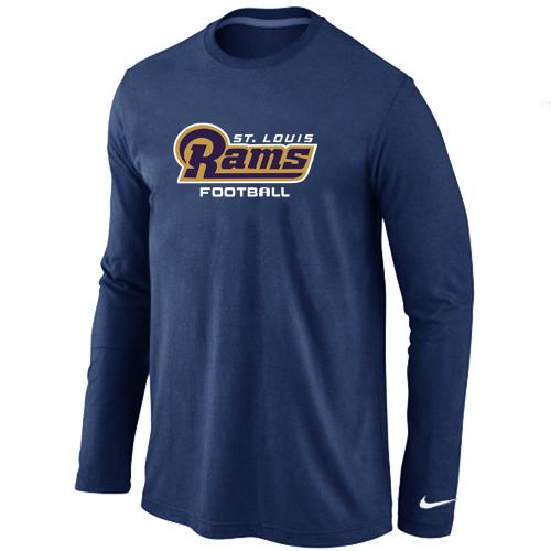 Nike St.Louis Rams Authentic font Long Sleeve T-Shirt D.Blue Cheap