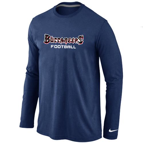 Nike Tampa Bay Buccaneers font Long Sleeve T-Shirt D.Blue Cheap