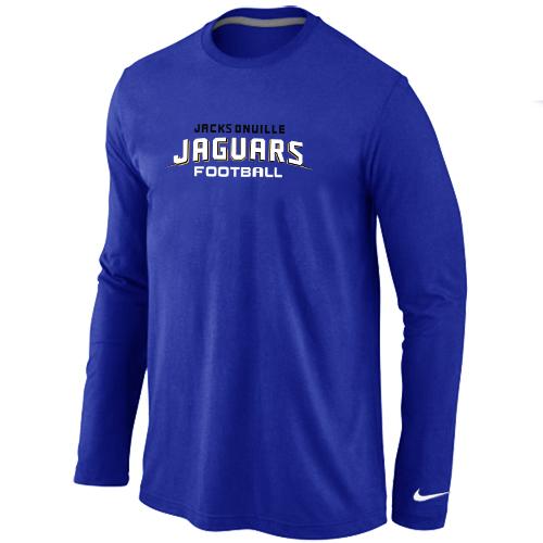 Nike Jacksonville Jaguars Authentic font Long Sleeve T-Shirt blue Cheap