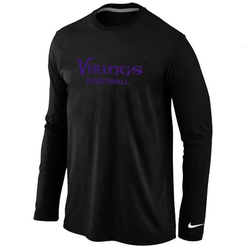 Nike Minnesota Vikings Authentic font Long Sleeve T-Shirt Black Cheap