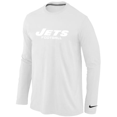 Nike New York Jets Authentic font Long Sleeve T-Shirt White Cheap