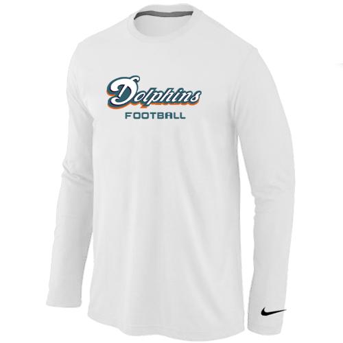 Nike Miami Dolphins Authentic font Long Sleeve T-ShirtWhite Cheap