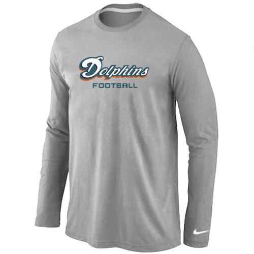 Nike Miami Dolphins Authentic font Long Sleeve T-Shirt Cheap