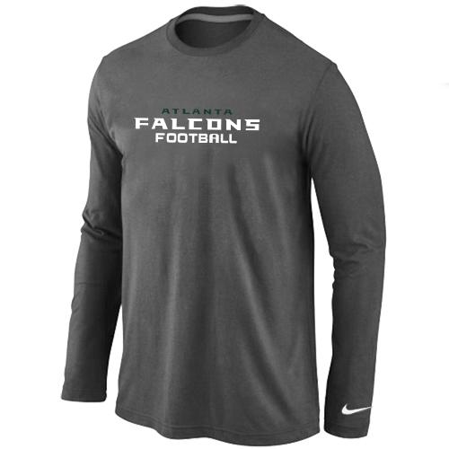 Nike Atlanta Falcons Authentic font Long Sleeve T-Shirt D.Grey Cheap