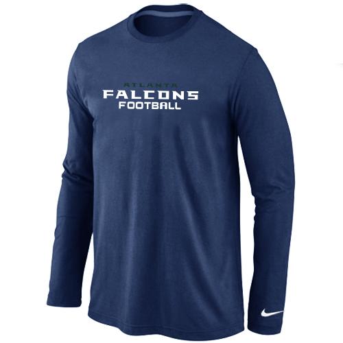Nike Atlanta Falcons Authentic font Long Sleeve T-Shirt D.Blue Cheap