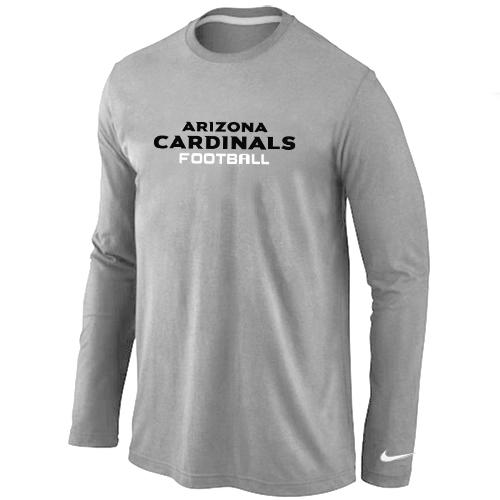 Nike Arizona Cardinals Authentic font Long Sleeve T-Shirt Grey Cheap