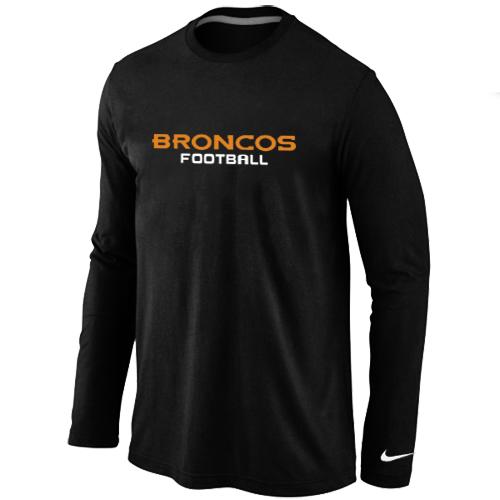 Nike Denver Broncos Authentic font Long Sleeve T-Shirt Black Cheap