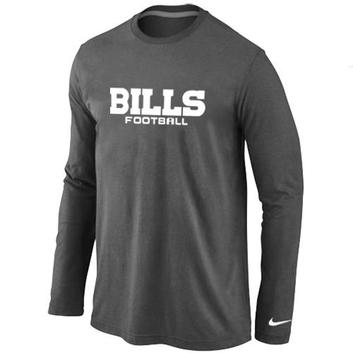 Nike Buffalo Bills Authentic font Long Sleeve T-Shirt D.Grey Cheap