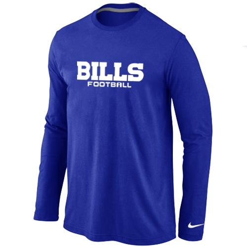 Nike Buffalo Bills Authentic font Long Sleeve T-Shirt blue Cheap