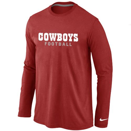 Nike Dallas Cowboys font Long Sleeve T-Shirt Red Cheap