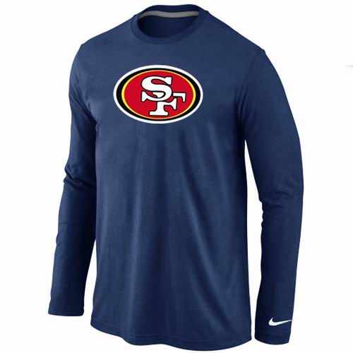 Nike San Francisco 49ers Logo Long Sleeve Dark Blue NFL T-Shirt Cheap