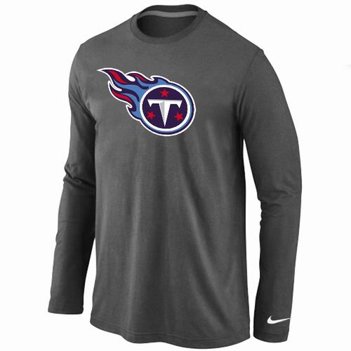 Nike Tennessee Titans Logo Long Sleeve Dark Grey NFL T-Shirt Cheap