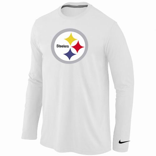 Nike Pittsburgh Steelers Logo Long Sleeve White NFL T-Shirt Cheap