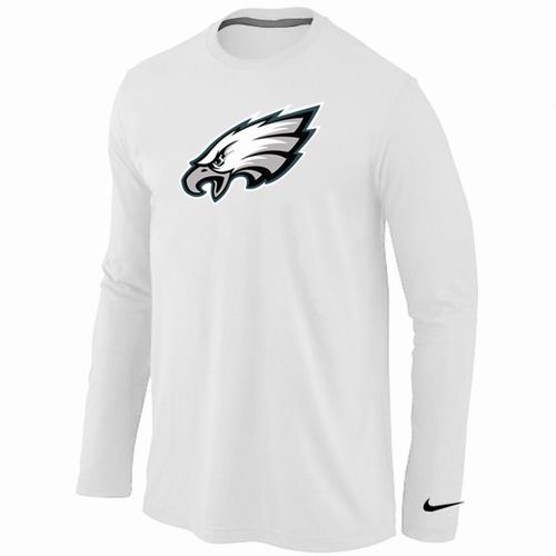 Nike Philadelphia Eagles Logo Long Sleeve White NFL T-Shirt Cheap