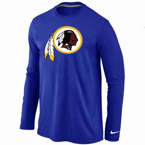 Nike Washington Redskins Logo Long Sleeve Blue NFL T-Shirt Cheap