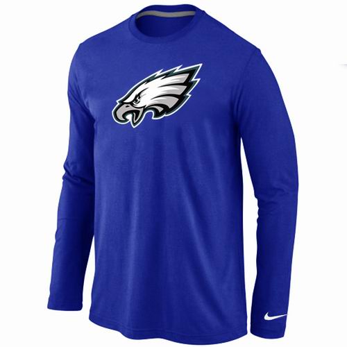 Nike Philadelphia Eagles Logo Long Sleeve Blue NFL T-Shirt Cheap