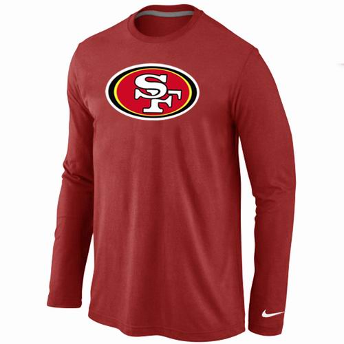 Nike San Francisco 49ers Logo Long Sleeve Red NFL T-Shirt Cheap