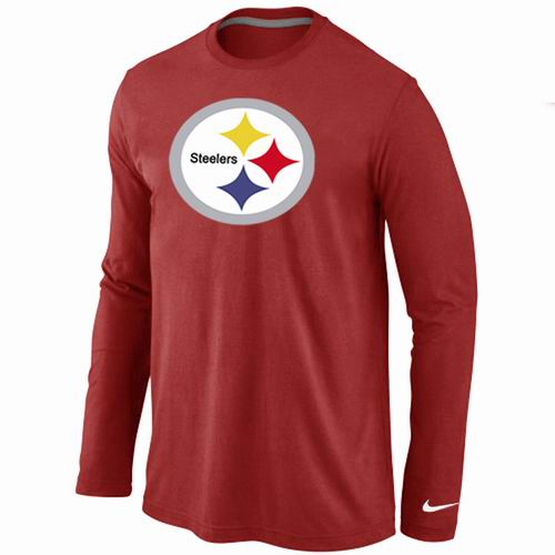 Nike Pittsburgh Steelers Logo Long Sleeve Red NFL T-Shirt Cheap