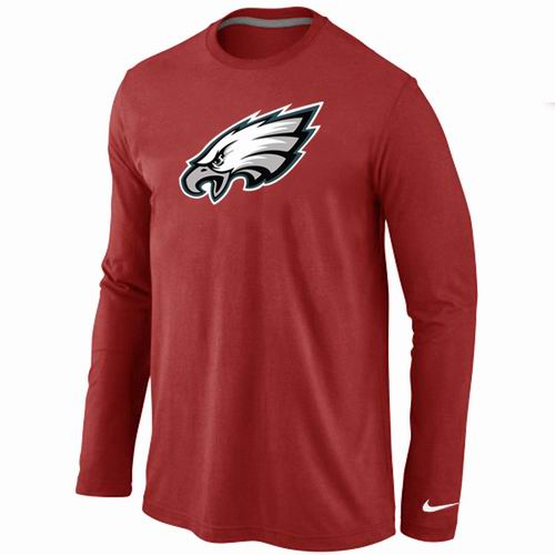 Nike Philadelphia Eagles Logo Long Sleeve Red NFL T-Shirt Cheap