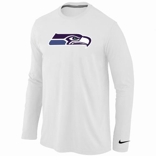 Nike Seattle Seahawks Logo Long Sleeve White NFL T-Shirt Cheap