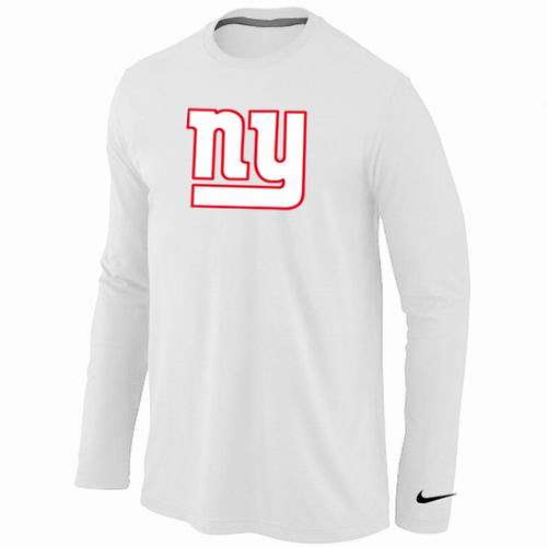 Nike New York Giants Logo Long Sleeve White NFL T-Shirt Cheap