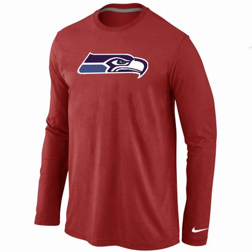 Nike Seattle Seahawks Logo Long Sleeve Red NFL T-Shirt Cheap
