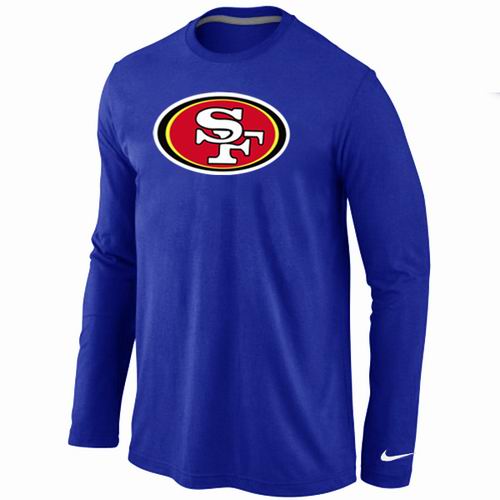 Nike San Francisco 49ers Logo Long Sleeve T-Shirt Blue Cheap