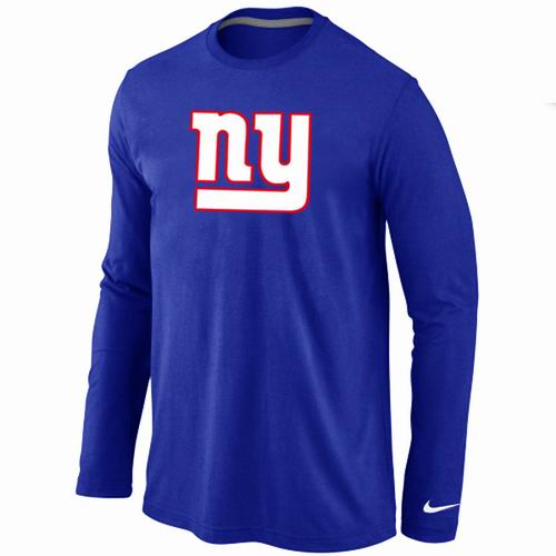 Nike New York Giants Logo Long Sleeve Blue NFL T-Shirt Cheap